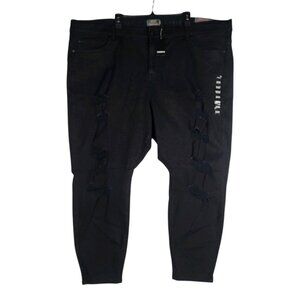 Torrid Bombshell Skinny Jeans‎ Women's 30R Black Distressed Premium Stretch NWT